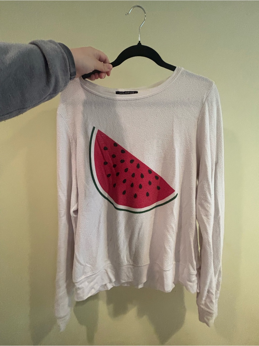 Wildfox White Crewneck Tee with Branded Neck Tag
